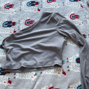 SHEIN one shoulder long sleeve top with open back